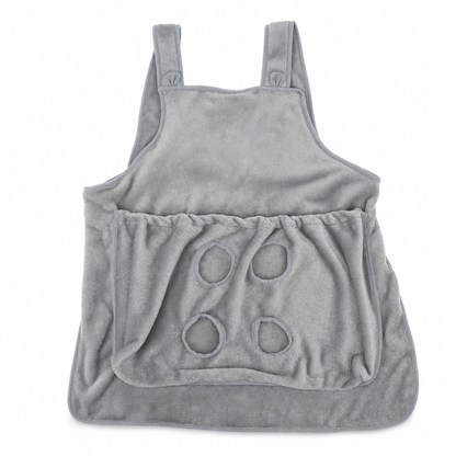 Thick model coral fleece pet cuddling apron on a white background